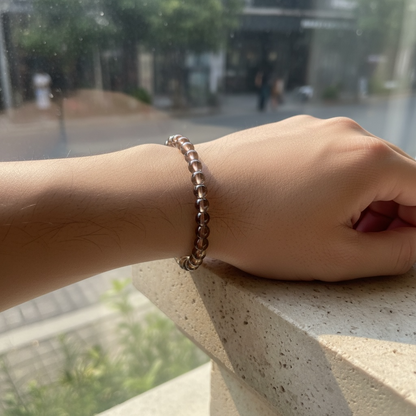 Smoky Quartz Crystal Beaded Bracelet