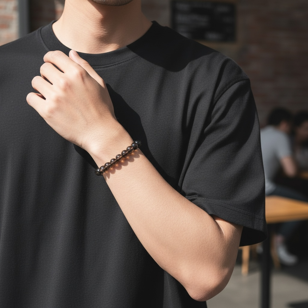 Smoky Quartz Crystal Beaded Bracelet