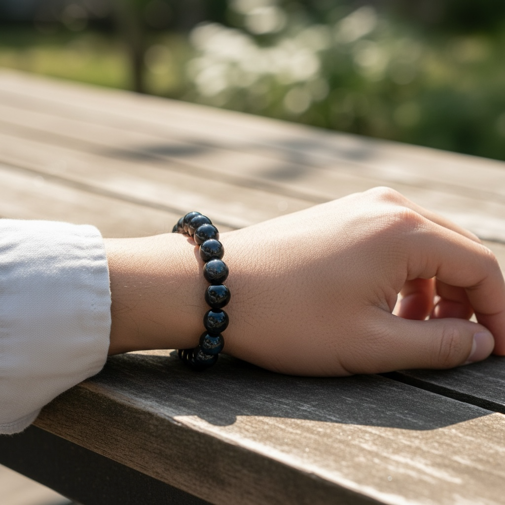 Blue Tiger's Eye Crystal Beaded Bracelet