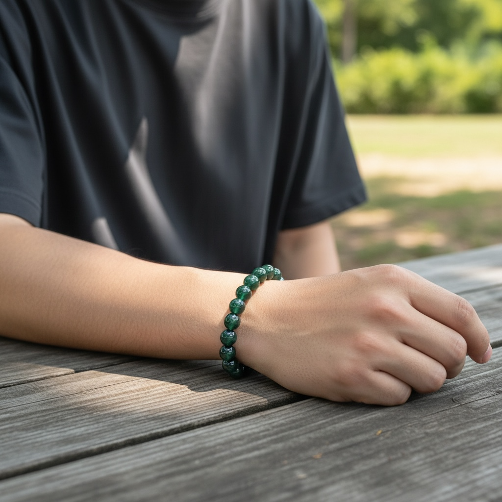 Premium Guatemalan Green Jade Beaded Bracelet
