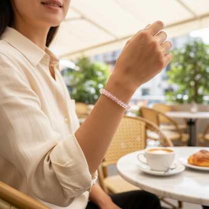 玫瑰石英串珠手鍊