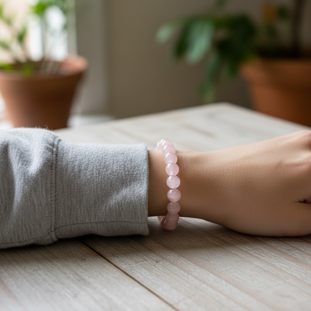 玫瑰石英串珠手鍊